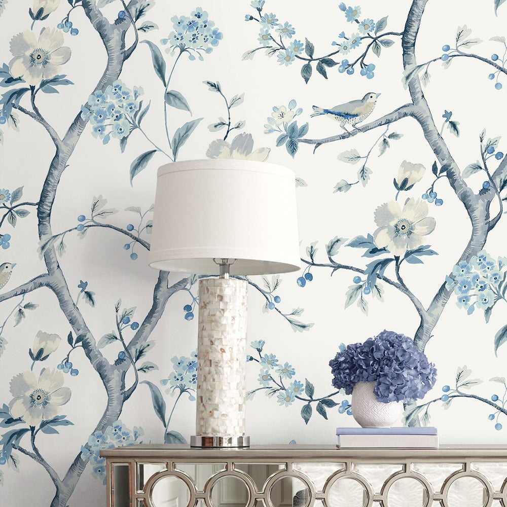 
                  
                    LN40002 chinoiserie bird wallpaper decor vinyl from the Coastal Haven collection by Lillian August
                  
                