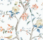 LN40006 chinoiserie bird wallpaper vinyl from the Coastal Haven collection by Lillian August