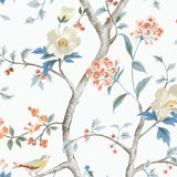 LN40006 chinoiserie bird wallpaper vinyl from the Coastal Haven collection by Lillian August