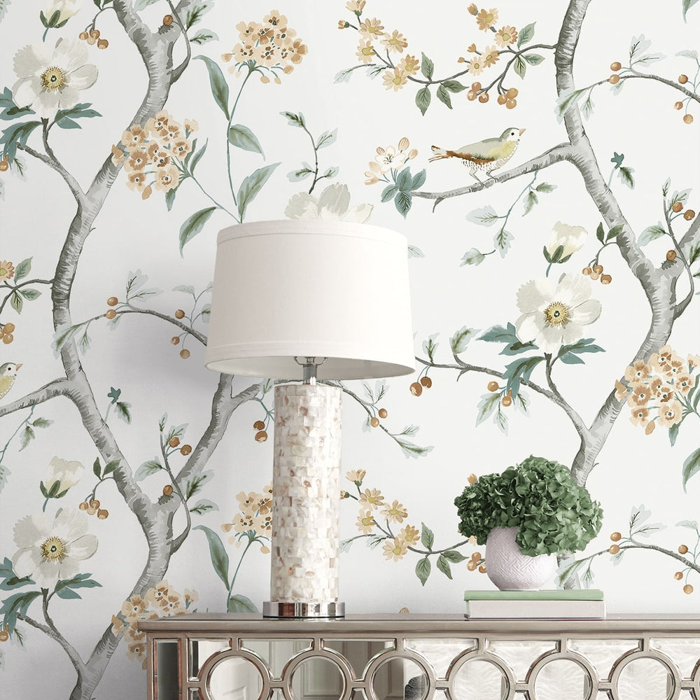 
                  
                    LN40008 chinoiserie bird wallpaper decor vinyl from the Coastal Haven collection by Lillian August
                  
                