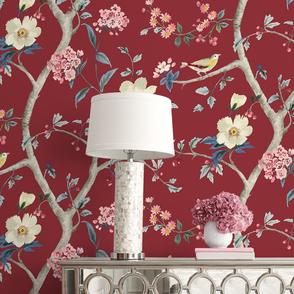 
                  
                    LN40011 chinoiserie bird wallpaper decor vinyl from the Coastal Haven collection by Lillian August
                  
                