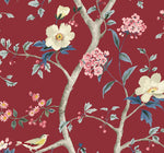 LN40011 chinoiserie bird wallpaper vinyl from the Coastal Haven collection by Lillian August