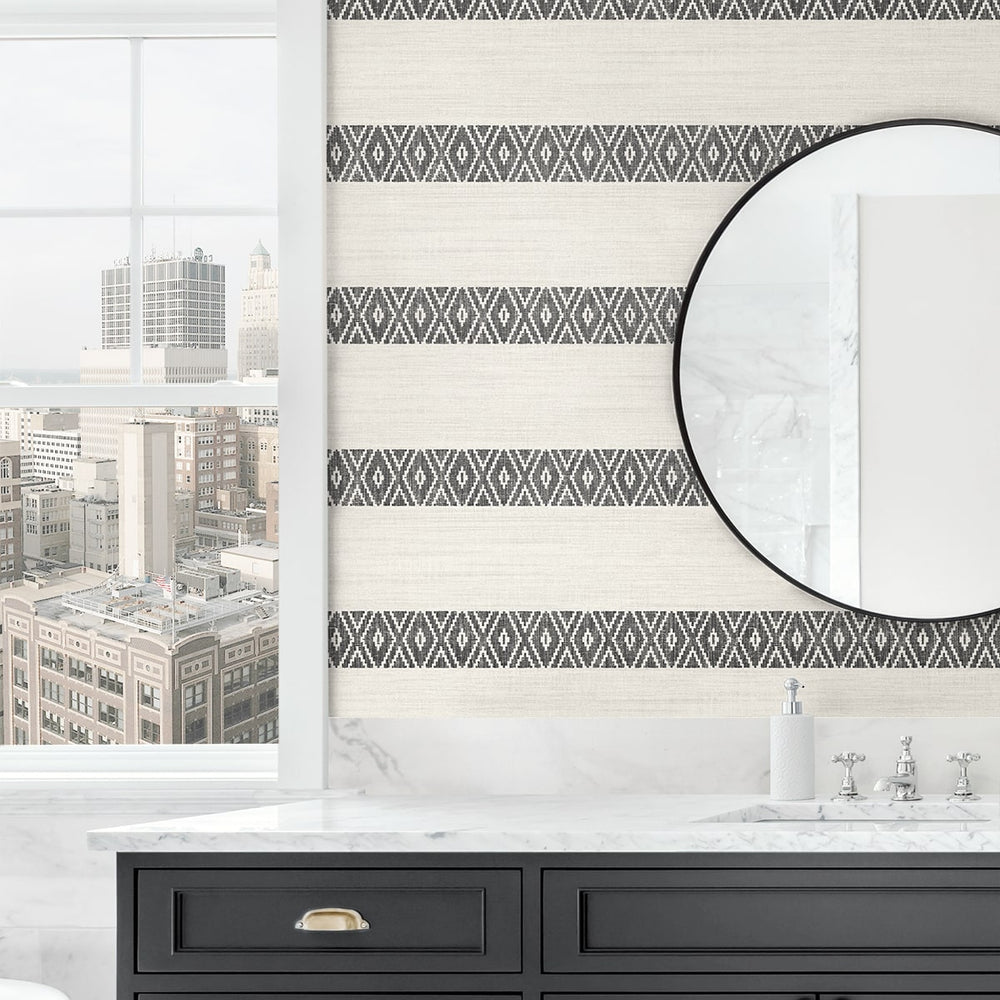 
                  
                    LN40100 striped wallpaper bathroom vinyl from the Coastal Haven from Lillian August
                  
                
