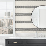 LN40100 striped wallpaper bathroom vinyl from the Coastal Haven from Lillian August