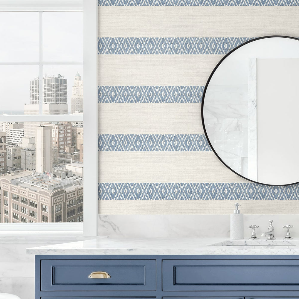 
                  
                    LN40102 striped wallpaper bathroom vinyl from the Coastal Haven from Lillian August
                  
                