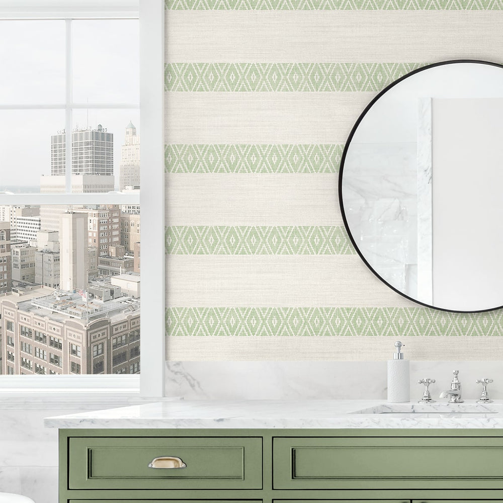
                  
                    LN40104 striped wallpaper bathroom vinyl from the Coastal Haven from Lillian August
                  
                