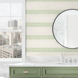 LN40104 striped wallpaper bathroom vinyl from the Coastal Haven from Lillian August
