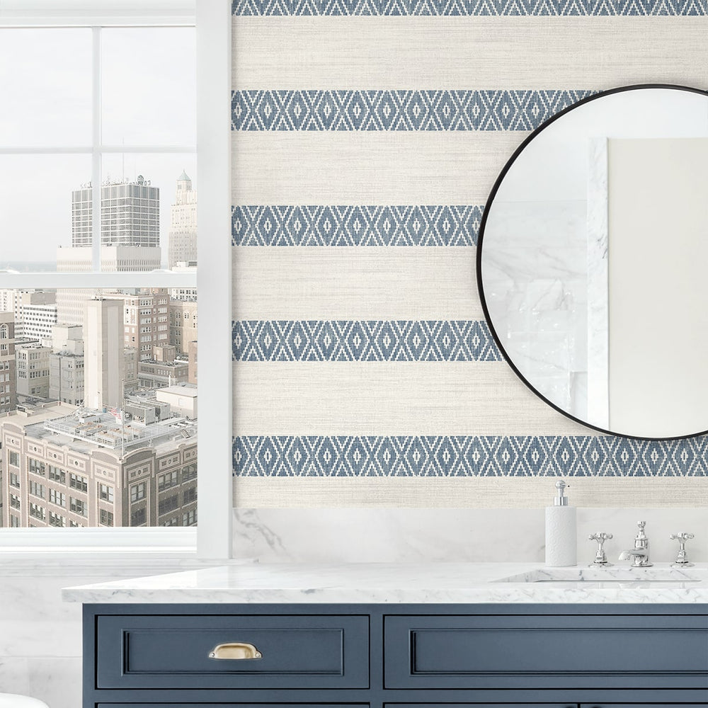 
                  
                    LN40112 striped wallpaper bathroom vinyl from the Coastal Haven from Lillian August
                  
                