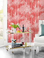 LN40201 palm leaf embossed vinyl wallpaper living room from Lillian August