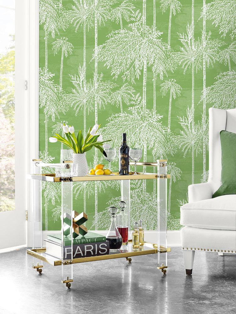 LN40204 palm leaf embossed vinyl wallpaper living room from Lillian August