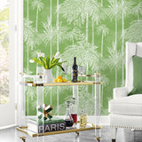 LN40204 palm leaf embossed vinyl wallpaper living room from Lillian August
