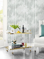 LN40208 palm leaf embossed vinyl wallpaper living room from Lillian August