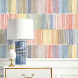 LN40301 abstract stripe vinyl wallpaper decor from the Coastal Haven collection by Lillian August