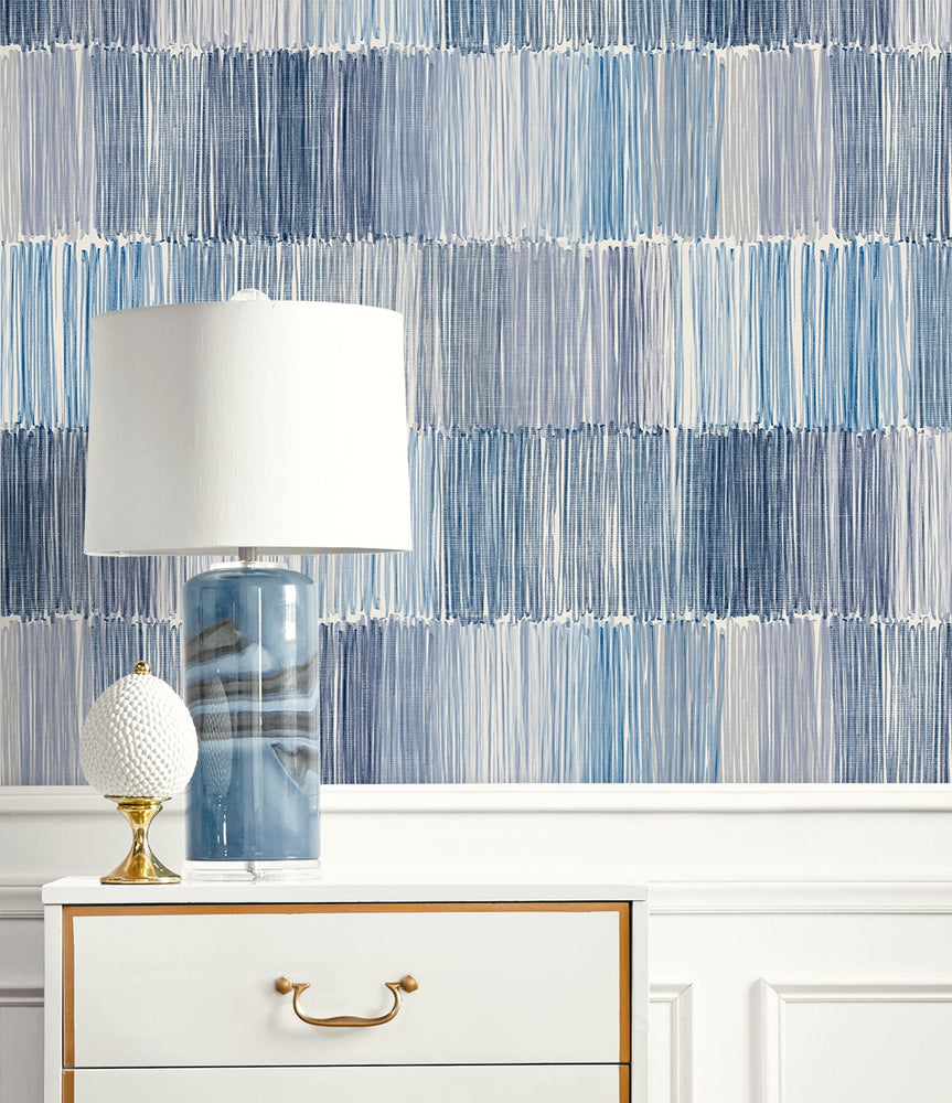 LN40302 abstract stripe vinyl wallpaper decor from the Coastal Haven collection by Lillian August