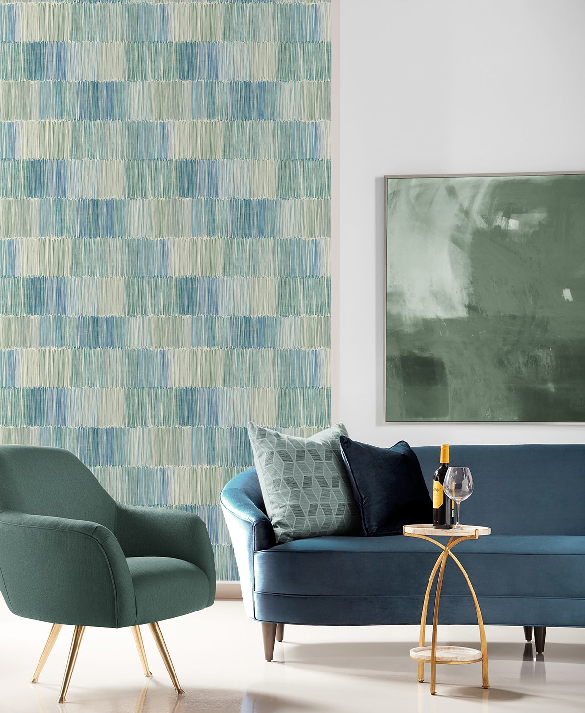 Arielle Abstract Stripe Embossed Vinyl Unpasted Wallpaper