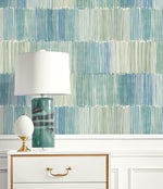 LN40304 abstract stripe vinyl wallpaper decor from the Coastal Haven collection by Lillian August