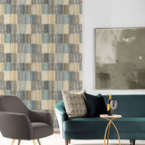 LN40306 abstract stripe vinyl wallpaper living room from the Coastal Haven collection by Lillian August