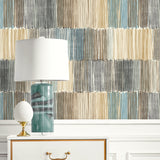 LN40306 abstract stripe vinyl wallpaper decor from the Coastal Haven collection by Lillian August