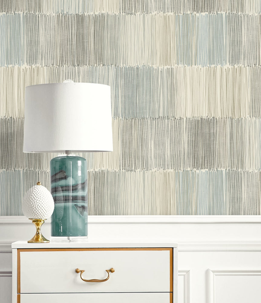 LN40307 abstract stripe vinyl wallpaper decor from the Coastal Haven collection by Lillian August