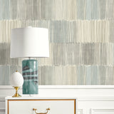LN40307 abstract stripe vinyl wallpaper decor from the Coastal Haven collection by Lillian August
