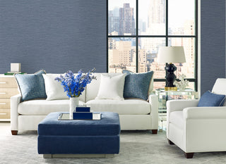 LN40402 faux sisal vinyl wallpaper living room from the Coastal Haven collection by Lillian August