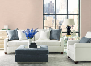 LN40406 faux sisal vinyl wallpaper living room from the Coastal Haven collection by Lillian August