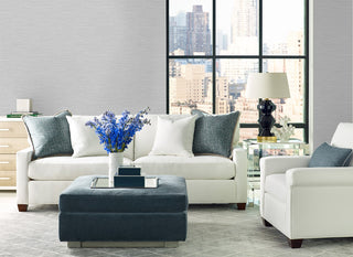 LN40408 faux sisal vinyl wallpaper living room from the Coastal Haven collection by Lillian August