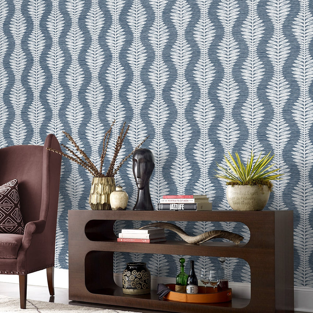 
                  
                    LN40502 palm ogee textured vinyl wallpaper entryway from Lillian August
                  
                