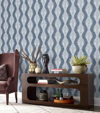 LN40502 palm ogee textured vinyl wallpaper entryway from Lillian August