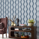 LN40502 palm ogee textured vinyl wallpaper entryway from Lillian August