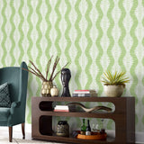 LN40504 palm ogee textured vinyl wallpaper entryway from Lillian August