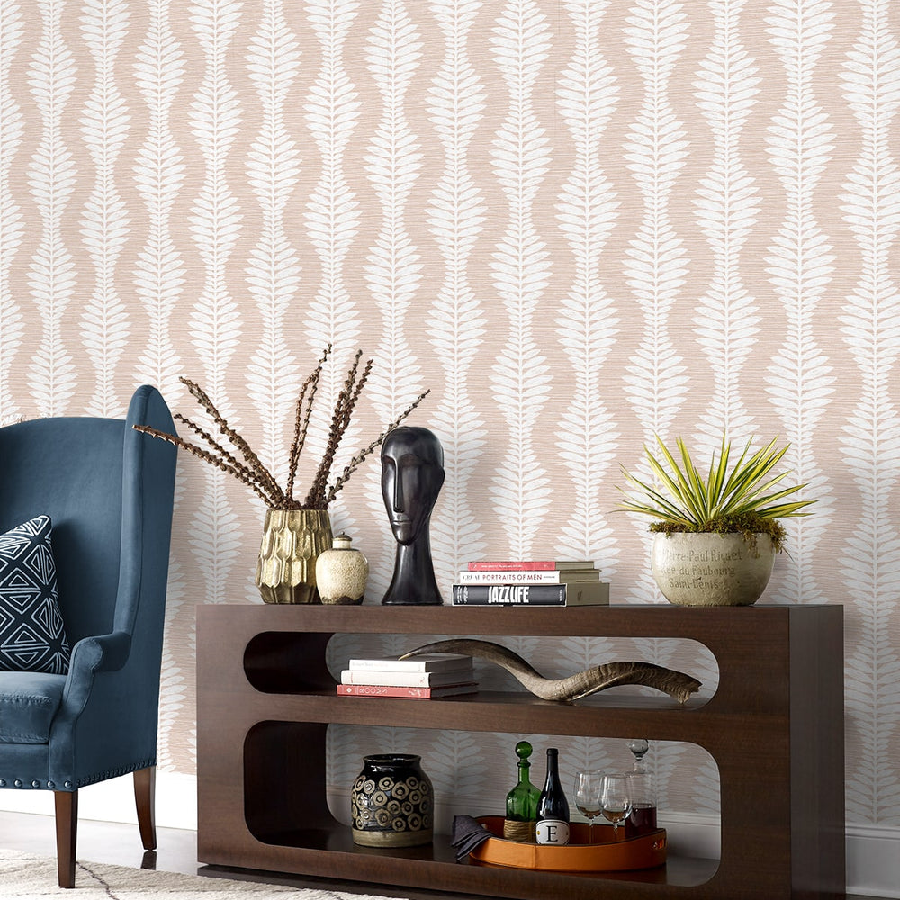 
                  
                    LN40506 palm ogee textured vinyl wallpaper entryway from Lillian August
                  
                