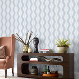LN40512 palm ogee textured vinyl wallpaper entryway from Lillian August