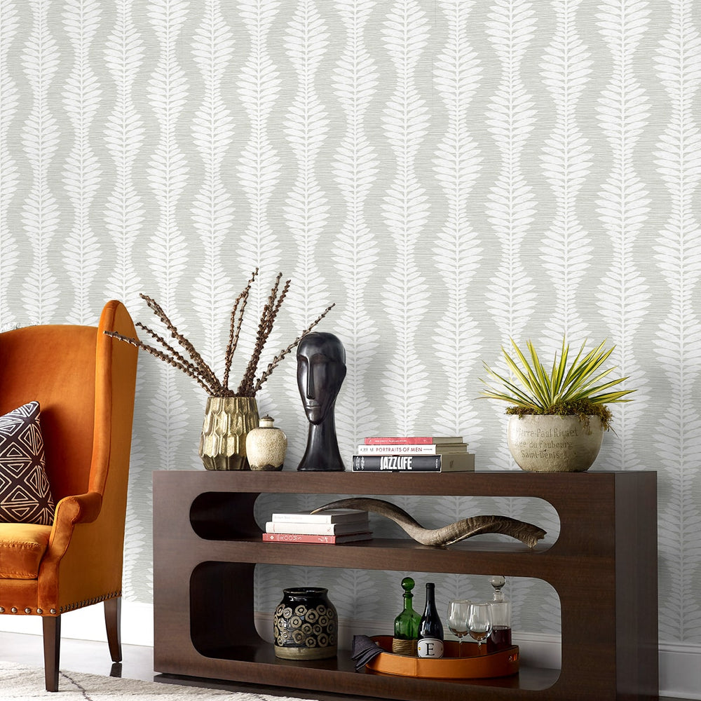 
                  
                    LN40518 palm ogee textured vinyl wallpaper entryway from Lillian August
                  
                