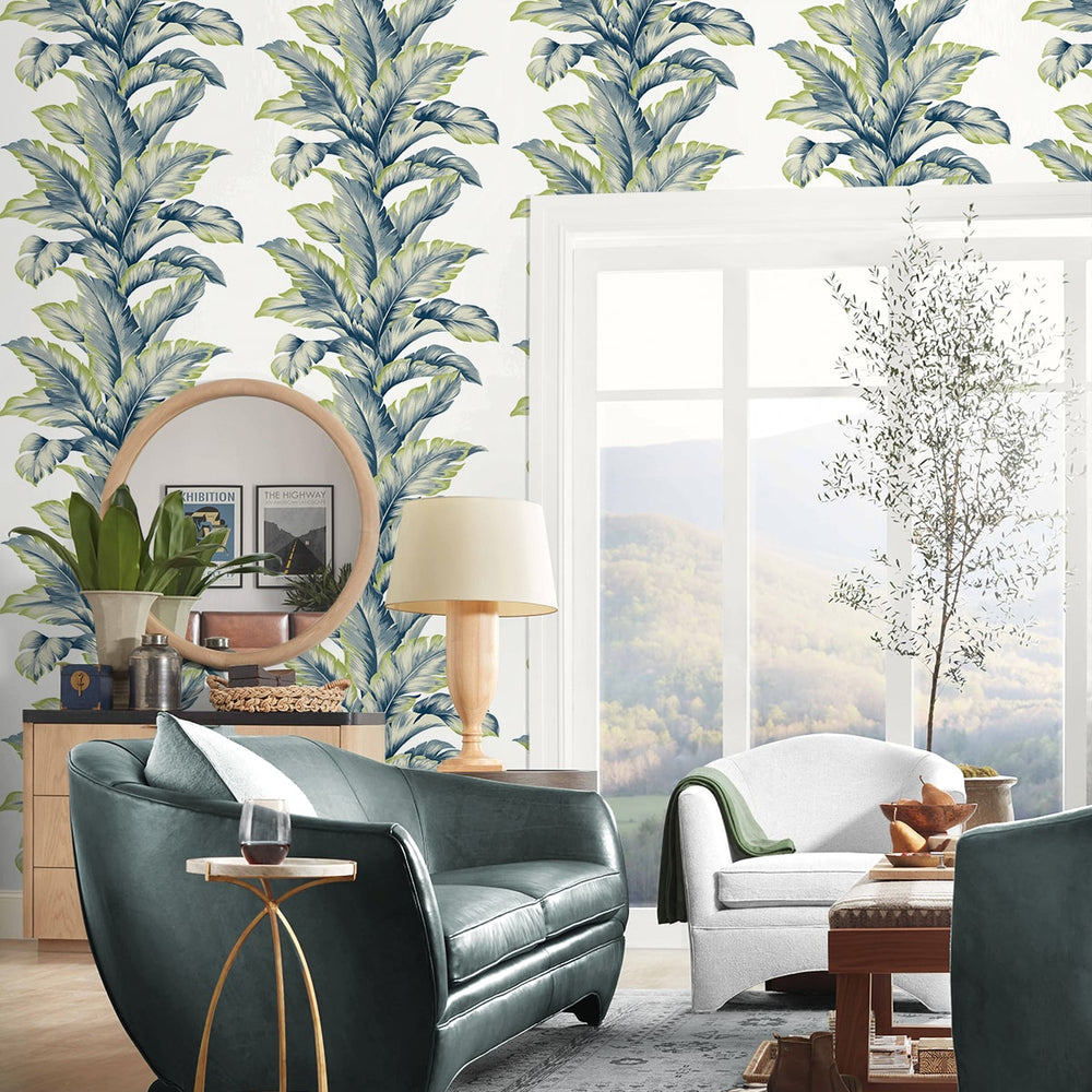 
                  
                    LN40602 palm leaf textured vinyl wallpaper living room from the Coastal Haven collection by Lillian August
                  
                
