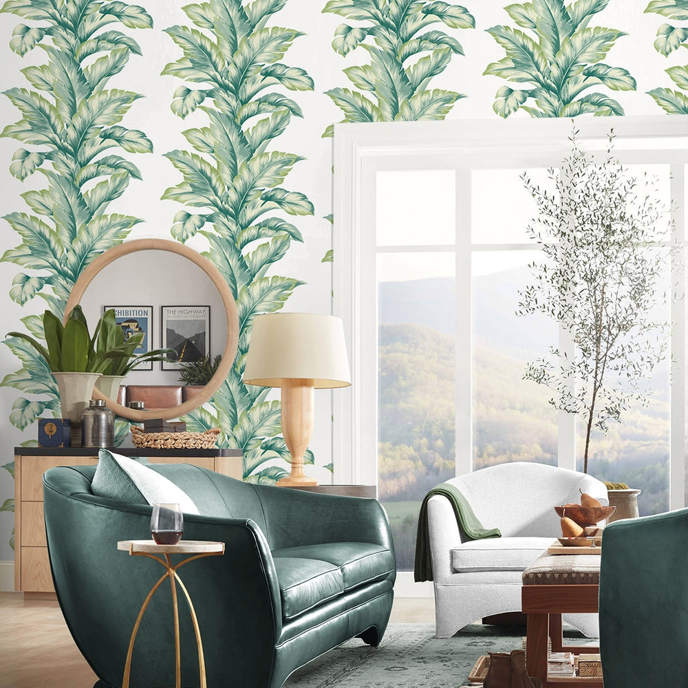 
                  
                    LN40604 palm leaf textured vinyl wallpaper living room from the Coastal Haven collection by Lillian August
                  
                