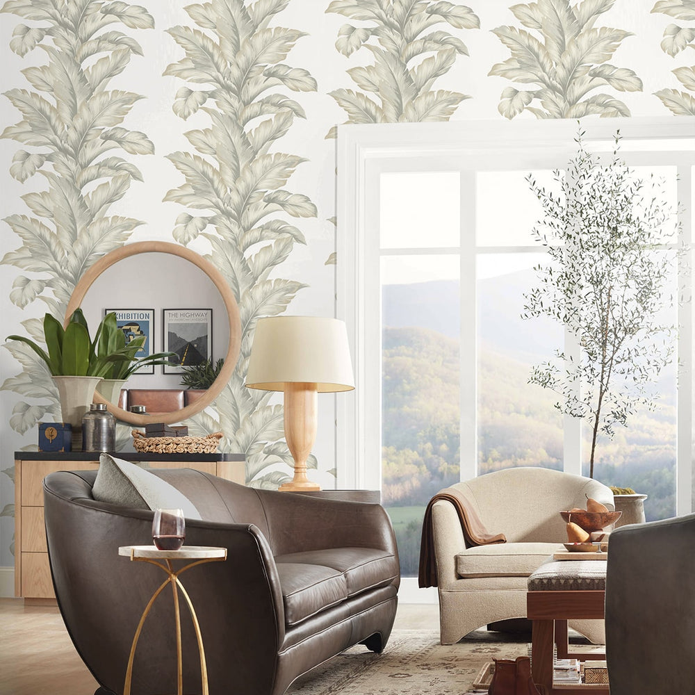 
                  
                    LN40607 palm leaf textured vinyl wallpaper living room from the Coastal Haven collection by Lillian August
                  
                
