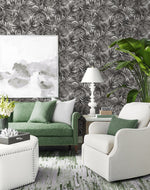 LN40700 tossed palm embossed vinyl wallpaper living room from Lillian August