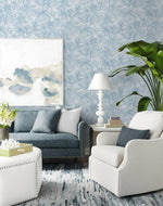LN40702 tossed palm embossed vinyl wallpaper living room from Lillian August