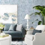 LN40702 tossed palm embossed vinyl wallpaper living room from Lillian August