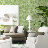 LN40704 tossed palm embossed vinyl wallpaper living room from Lillian August