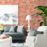 LN40706 tossed palm embossed vinyl wallpaper living room from Lillian August