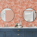 LN40706 tossed palm embossed vinyl wallpaper bathroom  from Lillian August