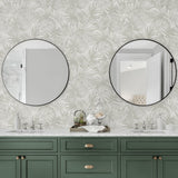 LN40707 tossed palm embossed vinyl wallpaper from Lillian AugustLN40706 tossed palm embossed vinyl wallpaper bathroom from Lillian August