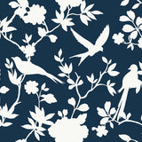 LN40902 bird toile vinyl wallpaper from the Coastal Haven collection by Lillian August