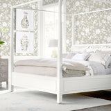 LN40907 bird toile vinyl wallpaper bedroom from the Coastal Haven collection by Lillian August