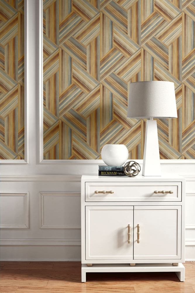 Living with Art Geo Inlay Striped Wallpaper