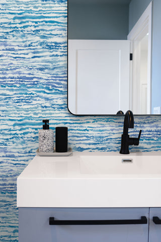 Living with Art Watercolor Waves Abstract Unpasted Wallpaper