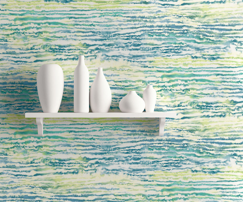 Living with Art Watercolor Waves Abstract Wallpaper