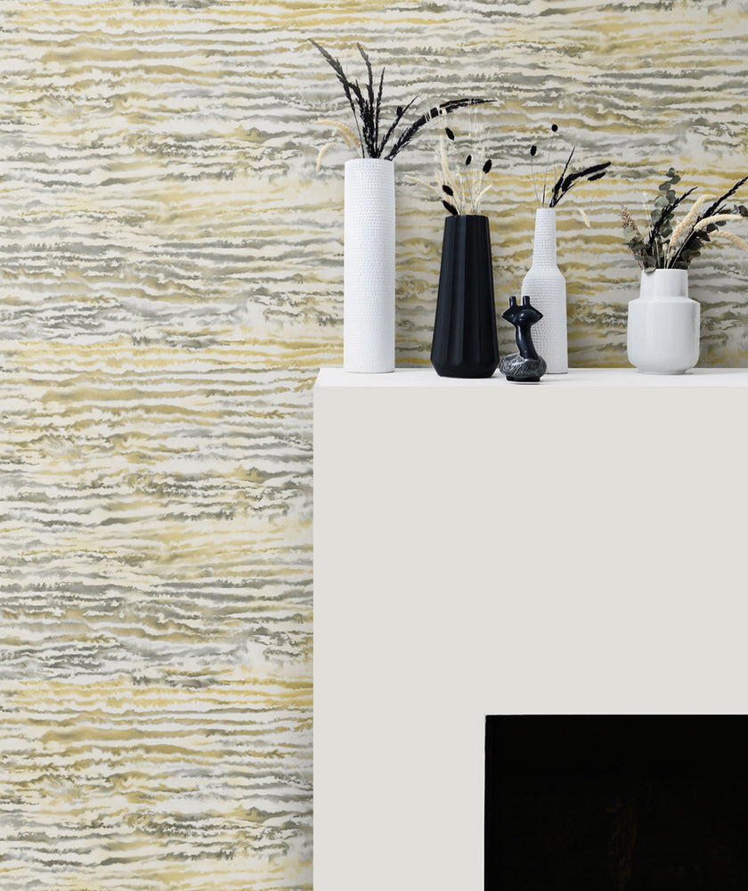 Living with Art Watercolor Waves Abstract Wallpaper